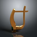 Golden Curved Metal Hardware Tool With Green Accent And Durable Design