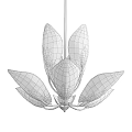 Unique Shaped Chandelier with Transparent Petal Design and Gold Accents in Modern Style