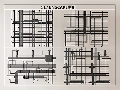 Ceiling 3D Design Structural Framework Commonly Used In ENSCAPE Projects 3d model