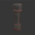 Stone Pillar With Square Top Base Textured Surface And Classic Architectural Design 3d model