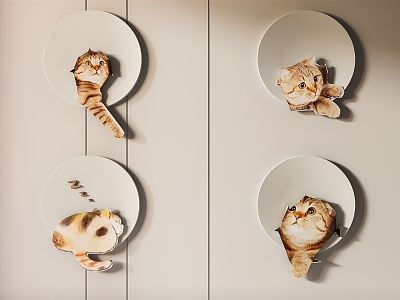 Nordic Wall Decorations Cat Wall Decorations model