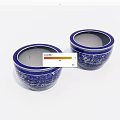 Two Blue And White Decorative Ceramic Bowls With Intricate Patterns