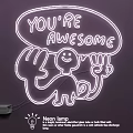 Creative Neon Lamp With You're Awesome Text And Cartoon Dinosaur Design For Room Decor