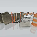 Road Construction Safety Facilities Including Traffic Cones Barriers Sandbags And Reflective Barrels