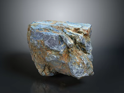 Natural Raw Stone Block With Rough Surface And Multicolored Texture For Interior Decoration 3d model