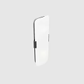 Ligne Roset Modern White Wall Sconce with Frosted Glass Shade and Black Frame
