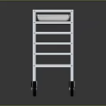 White Utility Cart with Four Wheels Multiple Shelves Sturdy Frame and Flat Top 3d model