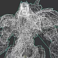 Game And Movie Character With White Armor Green Black Stripes And Glowing Details