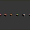 Colorful Pencils Arranged in Row with Multiple Vibrant Colors on Black Surface