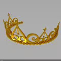 Elegant Golden Crown With Intricate Scroll Patterns Red Accents And Beaded Edge For Fashion Accessories