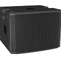 Black Professional Audio Speaker With Mesh Front Panel And Square Design