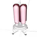 Pink Double Cylindrical Daily Electrical Appliance With Copper Accents And Silver Metal Stand