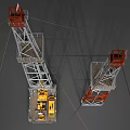 Industrial Equipment Drilling Platform Featuring Yellow Machinery Metal Structure And Ladders