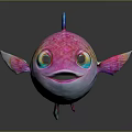 Adorable Colorful Fish Character With Big Glowing Eyes Vibrant Scales And Shiny Fins
