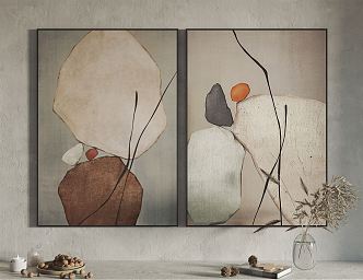 Modern abstract painting decorative painting 3d model