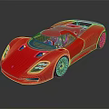 Red Sleek Sports Car With Modern Streamlined Design Black Wheels And Glass Roof