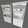 White Modern Wine Cabinet With Glass Doors Wine Bottles And Wine Glasses For Home Interior