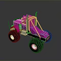 Pink Monster Truck With Large Wheels And Bold Exterior Design