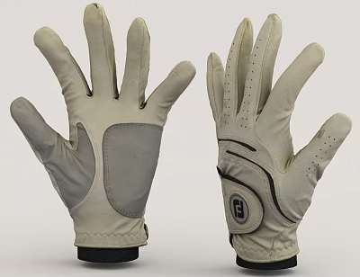 Pair Of White Golf Gloves With Gray Accents And G Logo Design Details 3d model Pair Of White Golf Gloves With Gray Accents And G Logo Design Details 3d model