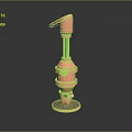 Orange Industrial Mechanical Device With Cylindrical Structure Curved Top Part And Round Base