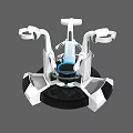 Futuristic Mechanical Device With White Black Structure And Blue Central Accents 3d model