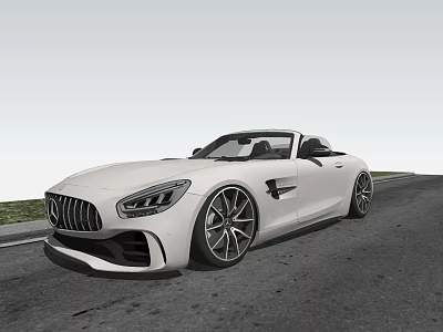 Sleek White Convertible Sports Car With Modern Exterior Design On Road 3d model