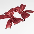 Red Metallic Glossy Bow Decorative Ornament Set for Home Decoration