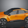 Orange Crossover SUV With Black Roof Modern Sleek Body And Alloy Wheels