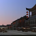 Scenic Traditional Ancient Architecture Complex With Waterfront River Stone Bridge And Lotus Ponds