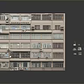 Old Multi Storey Apartment Building Featuring Windows Air Conditioners Hanging Clothes And Potted Plants