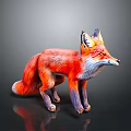 Realistic 3D Red Fox Character With Vivid Fur White Underbelly And Black Legs 3d model