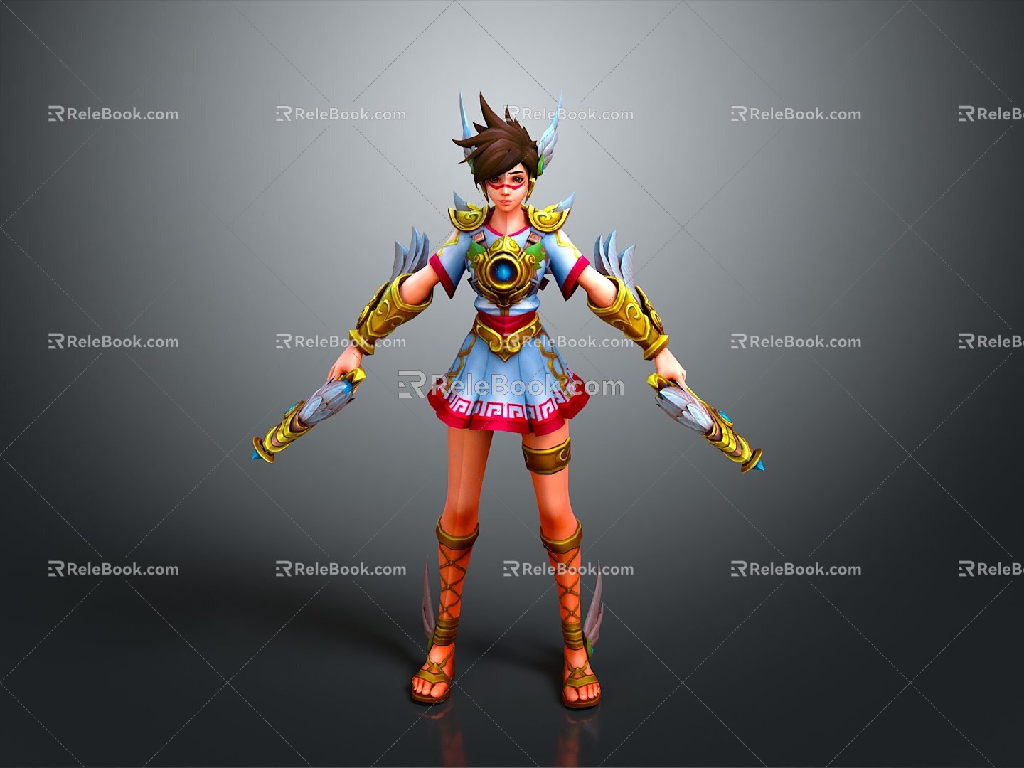 Cosplay Costume COSPLAY Costume Online Game Female Warrior Anime Costume Animation Costume 3d model