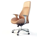 Tan Office Chair With Diamond Quilted Design Silver Armrests And Metal Base
