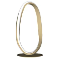 Modern Ring Shaped Table Lamp with Metallic Finish and Circular Base
