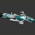 Turquoise Cruiser Motorcycle With Silver Engine Chrome Details And Reflective Surface