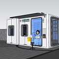 Mobile Nucleic Acid Testing Booth With Transparent Windows Staff And Outdoor Setting 3d model