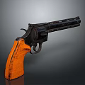 Classic Revolver with Wooden Grip and Metal Barrel Detailed Vintage Firearm Design Showcase