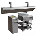 Professional Stainless Steel Kitchen Appliances With Range Hood Cooking Range And Workbench Cabinet