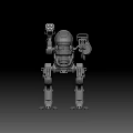 Intelligent Machine With Multiple Mechanical Legs White Black Cannons And Futuristic Design