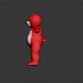 Red Stuffed Bear Doll With White Belly And Outstretched Arms 3D Render
