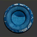 Exquisite Sculptural Carving On Blue Vase With Floral And Crane Motifs Design