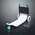 Modern Design Scooter With Blue Handle White Deck Black Frame And Wheels 3d model