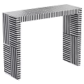 Modern Black And White Striped Dining Table With Geometric Pattern Design