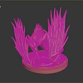 Golden Eagle Sculpture With Intricate Spread Wings And Circular Metallic Base