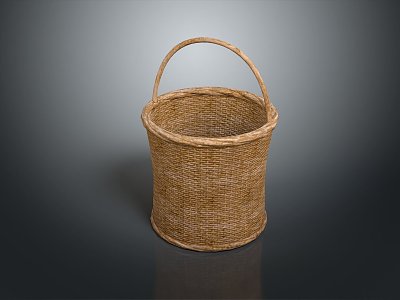 Basket Bamboo Basket Straw Basket Vegetable Basket Egg Basket Storage Basket Bamboo Basket Storage Basket Bamboo Blue 3d model