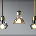 Modern Pendant Lights With Golden Base And Glass Shades In Various Shapes