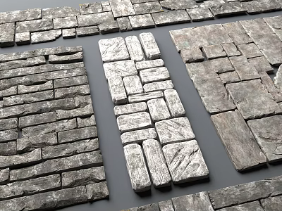 Natural Stone Stepping Stones For Garden Path And Outdoor Walkway Design 3d model