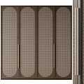 Modern Wardrobe With Mesh Panel Doors And Metal Frame Design For Storage 3d model