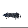 Old Rusted Engine With Exposed Pipes Wires And Worn Metal Parts On Black Background