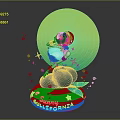 Character With Blue And Pink Hair On Cloud Base Water Droplets Stars Sunny Sonnyshine